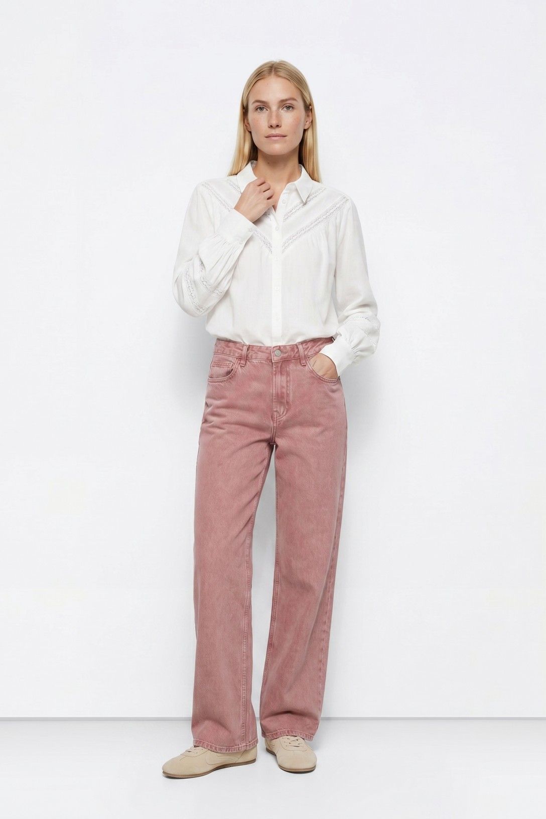 Roze denimbroek Tiffosi dames 