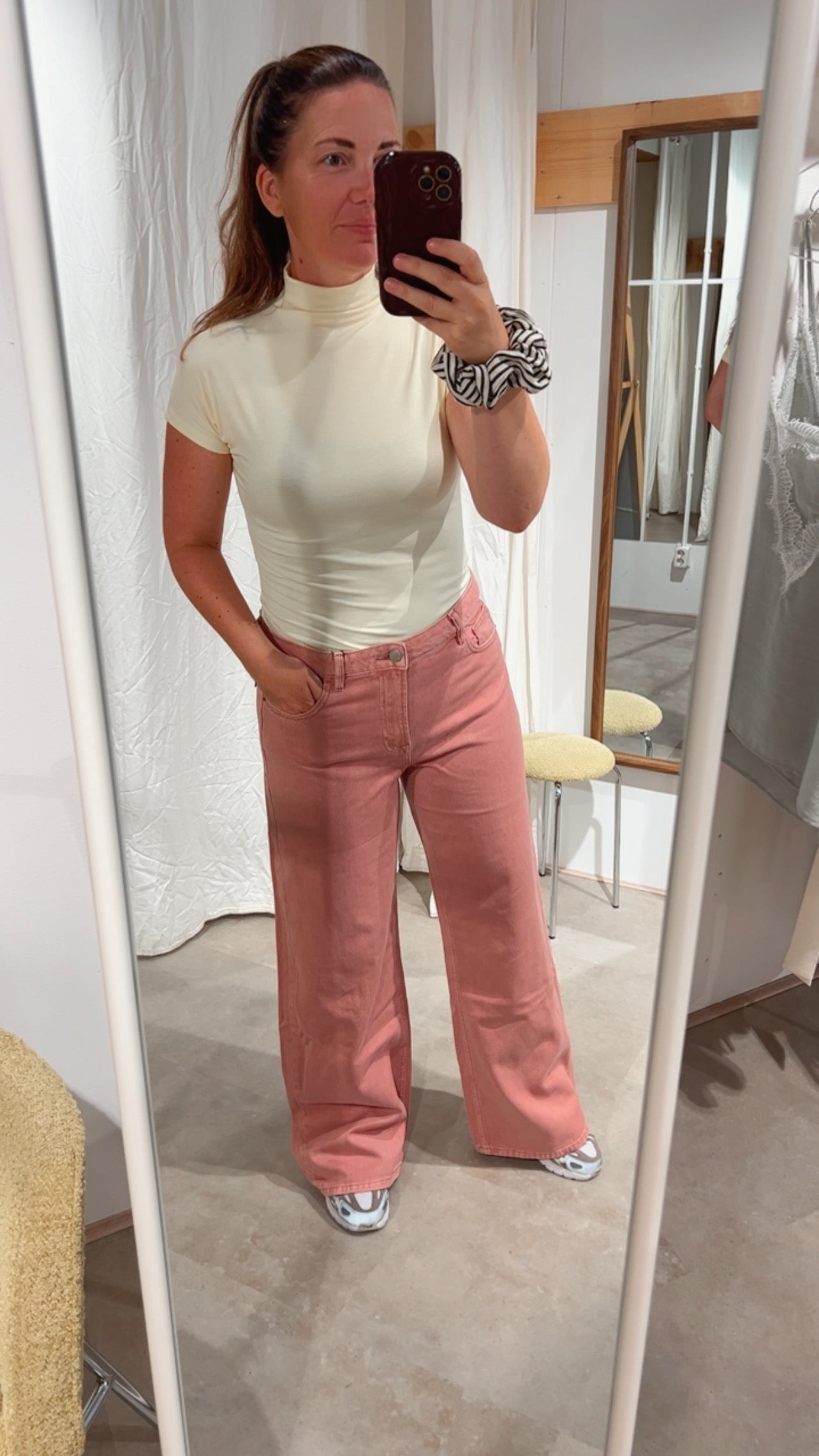 Roze jeans dames 